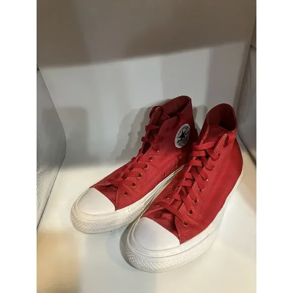 Red Converse Chuck Taylor II  All Star HiTop Unisex Big Kid/Ladies Shoes SZ 7-E8 - Picture 3 of 8